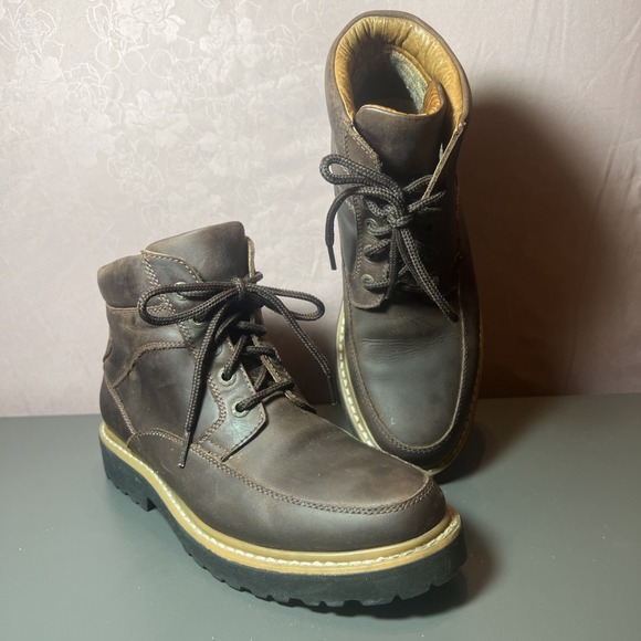 Costume Homme Other - Gibi Homme Leather Boots Men's Size EU 39 US 7 Lace Up Brown Ankle EUC Artisan